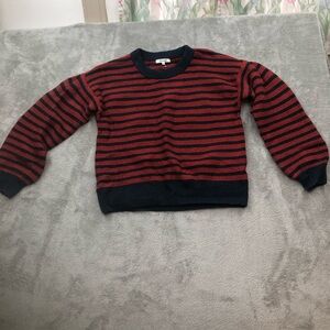 Madewell Red and Black Striped Knit Sweater
